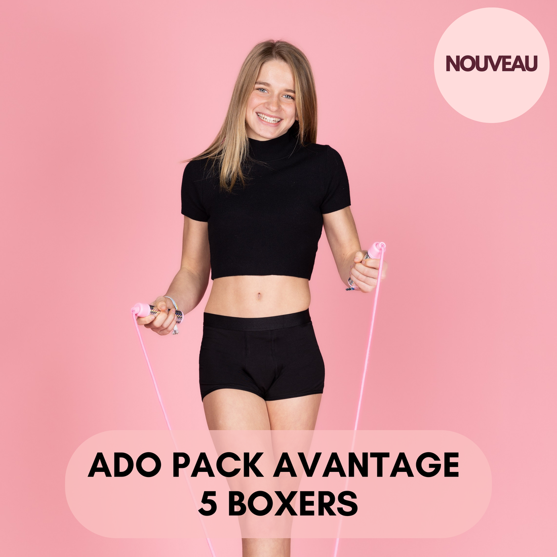 Ado Pack Avantage de 5 Boxers Menstruels - MOI ET MARIE